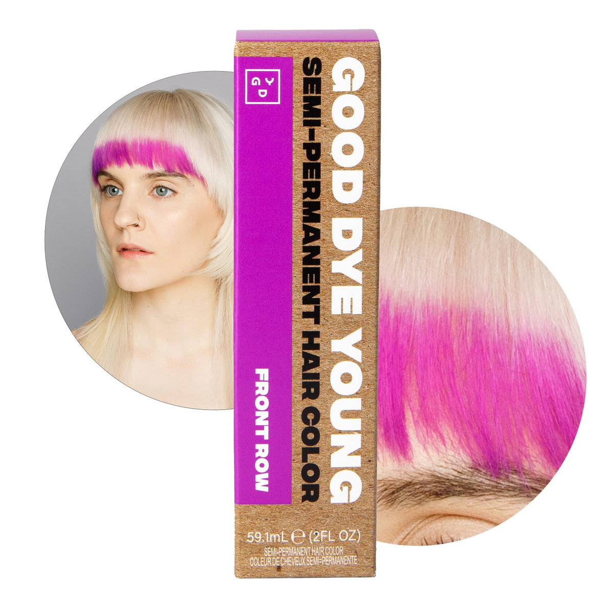 Good Dye Young Semi-Permanent Hair Color Electric Purple front view