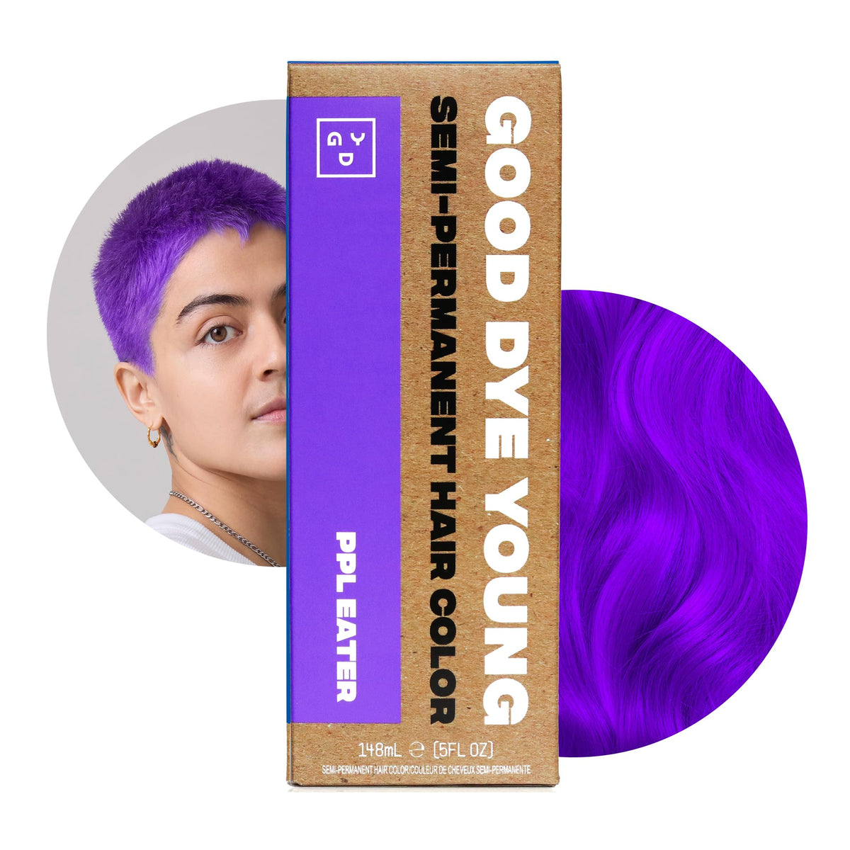 Good Dye Young Semi-Permanent Hair Dye Purple 5 FL OZ back view