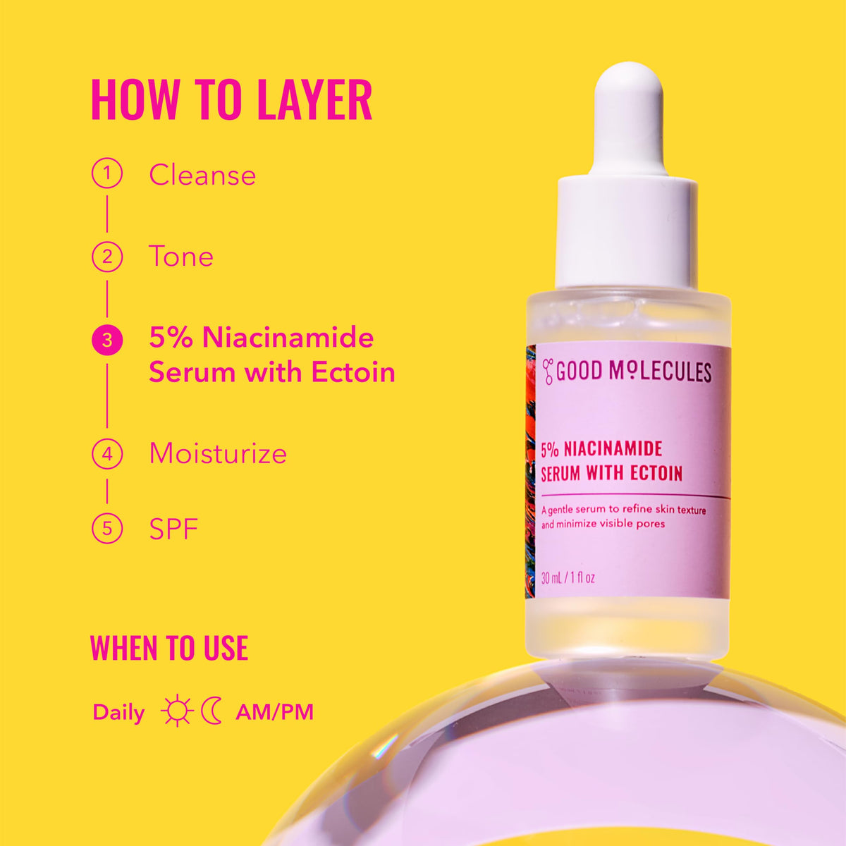 Good Molecules 5% Niacinamide Serum with Ectoin texture close-up