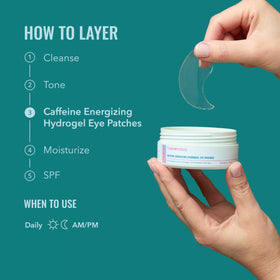 Good Molecules Caffeine Energizing Hydrogel Eye Patches on a clean surface