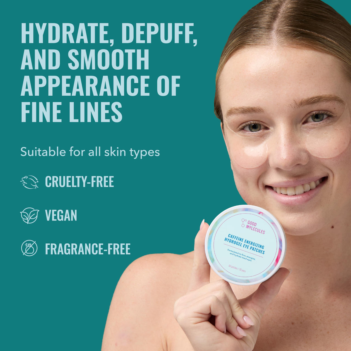 Good Molecules Caffeine Energizing Hydrogel Eye Patches packaging
