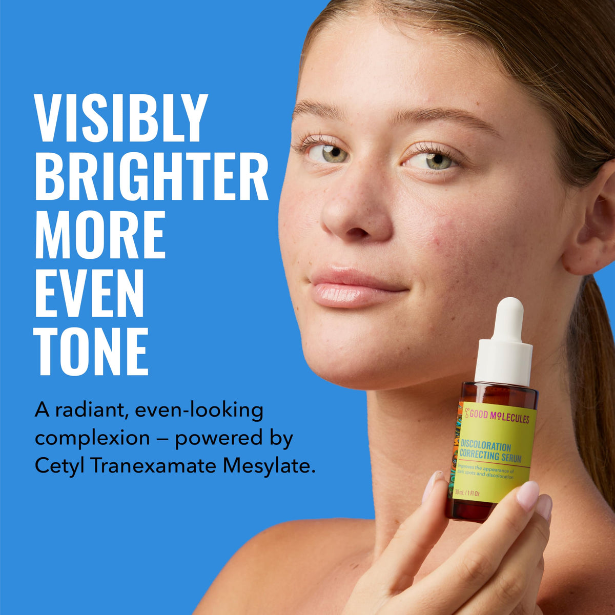 Good Molecules Discoloration Correcting Serum with dropper, close-up