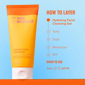 Good Molecules Hydrating Facial Cleansing Gel on bathroom counter