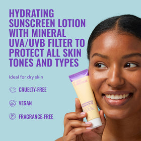 Good Molecules Moisturizing Rich Face Sunscreen back view with ingredient list