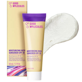 Good Molecules Moisturizing Rich Face Sunscreen front view, 1 oz tube