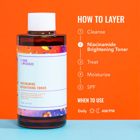 Good Molecules Niacinamide Brightening Toner with ingredients displayed