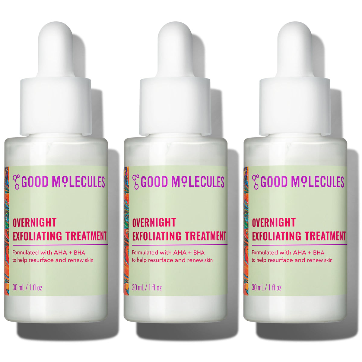 Good Molecules Overnight Exfoliating pack of 3 units front view