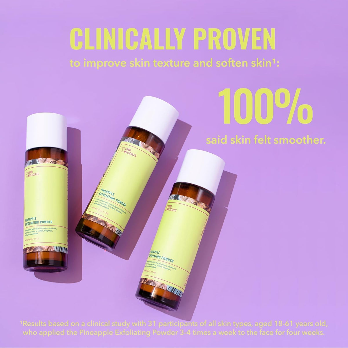 Good Molecules Pineapple Exfoliating Powder in use on skin