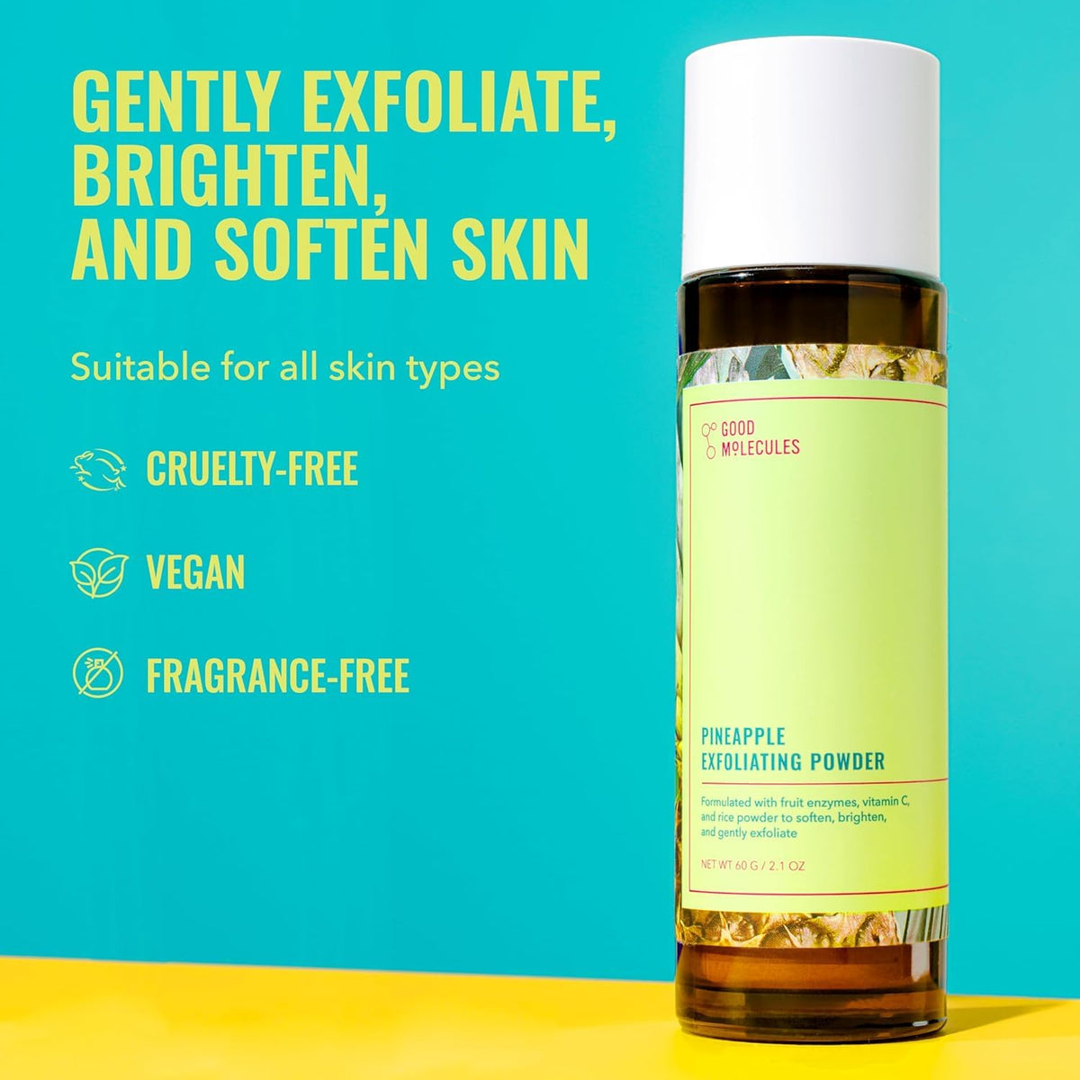 Good Molecules Pineapple Exfoliating Powder packaging details