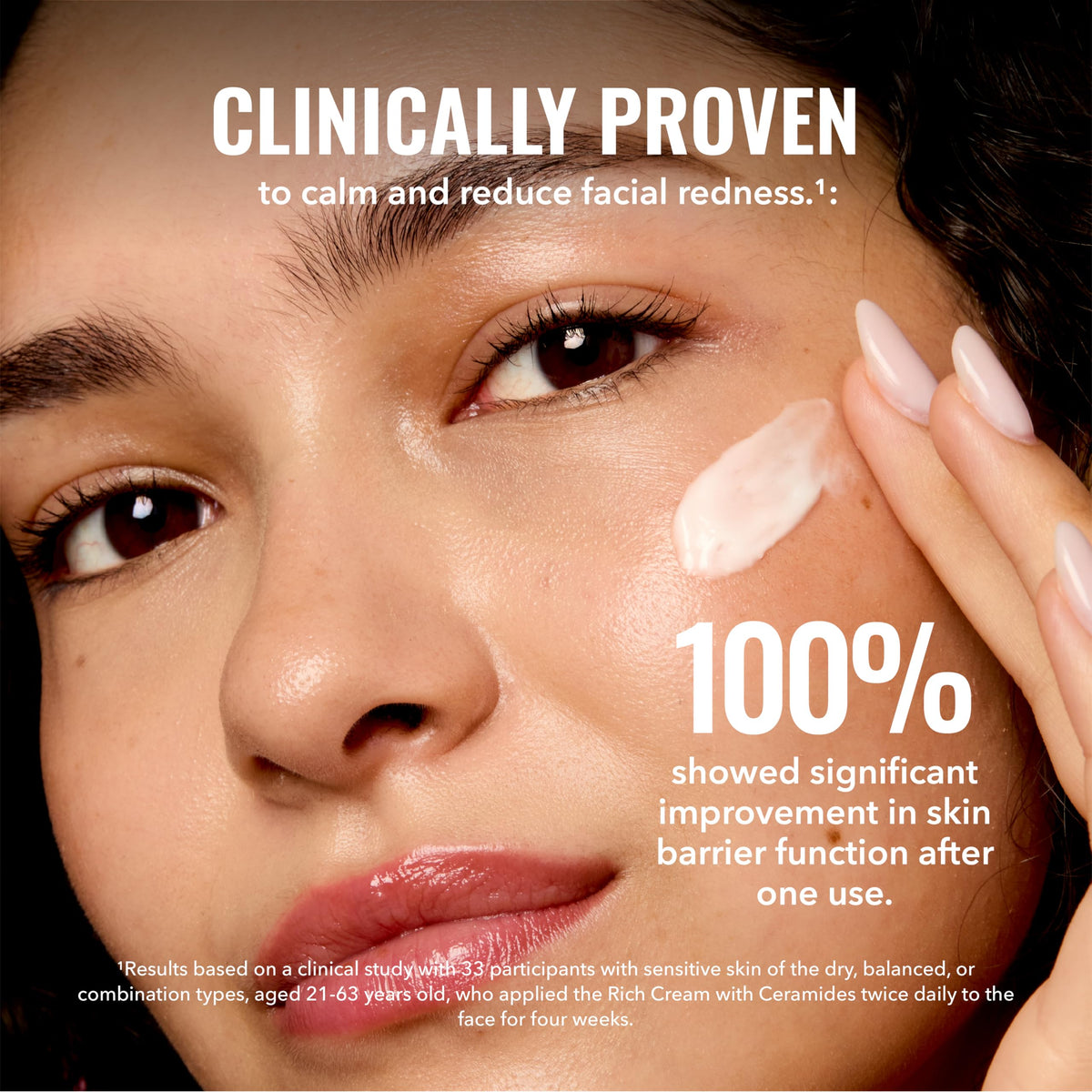 Good Molecules Rich Cream application on skin
