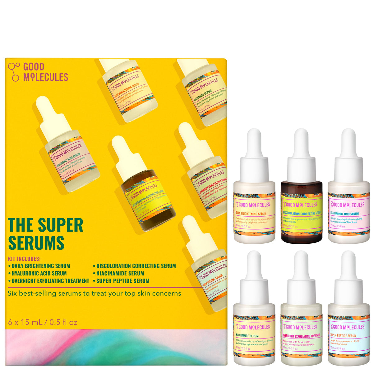 Good Molecules The Super Serums Discovery Set with six mini serums