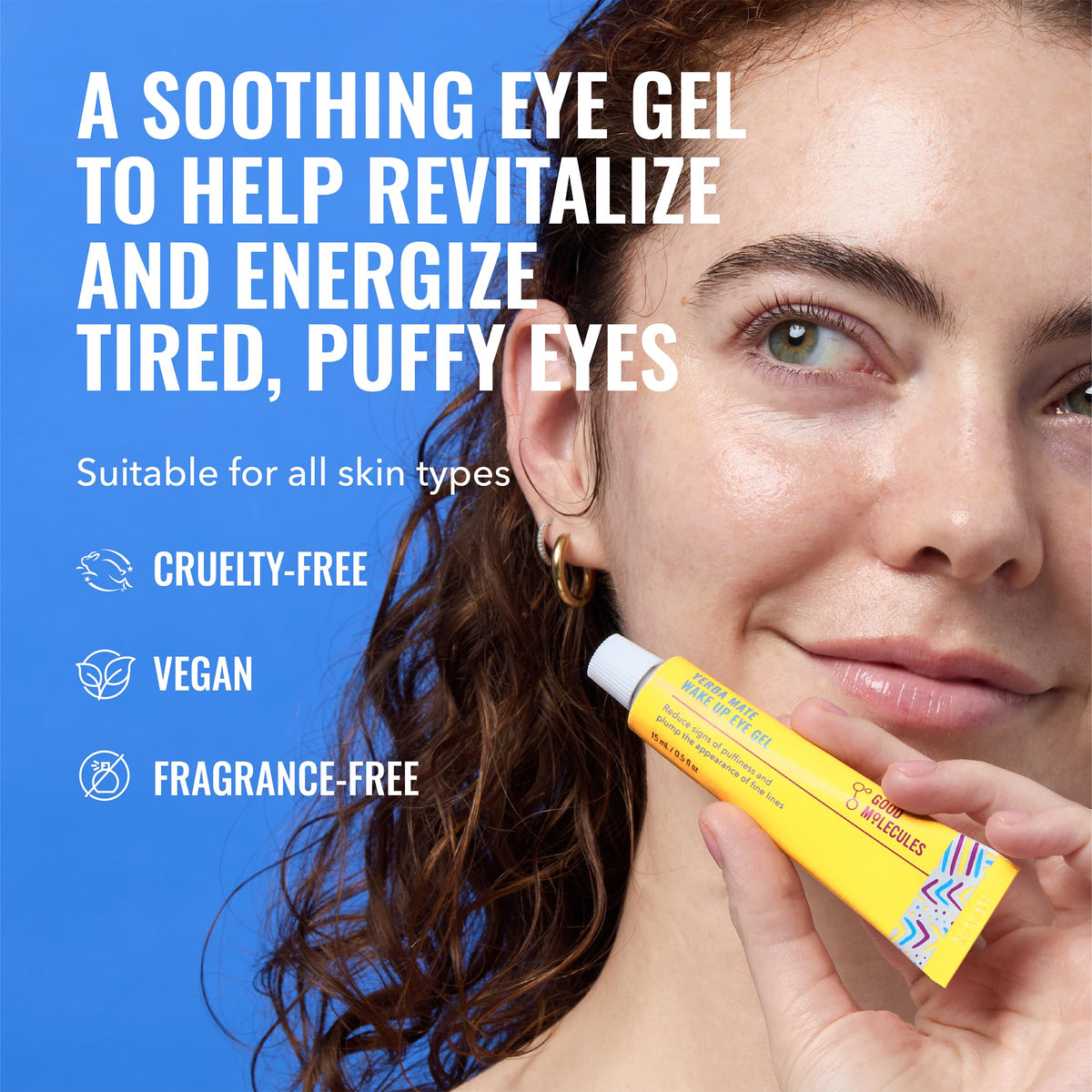Good Molecules Yerba Mate Wake Up Eye Gel open with product visible