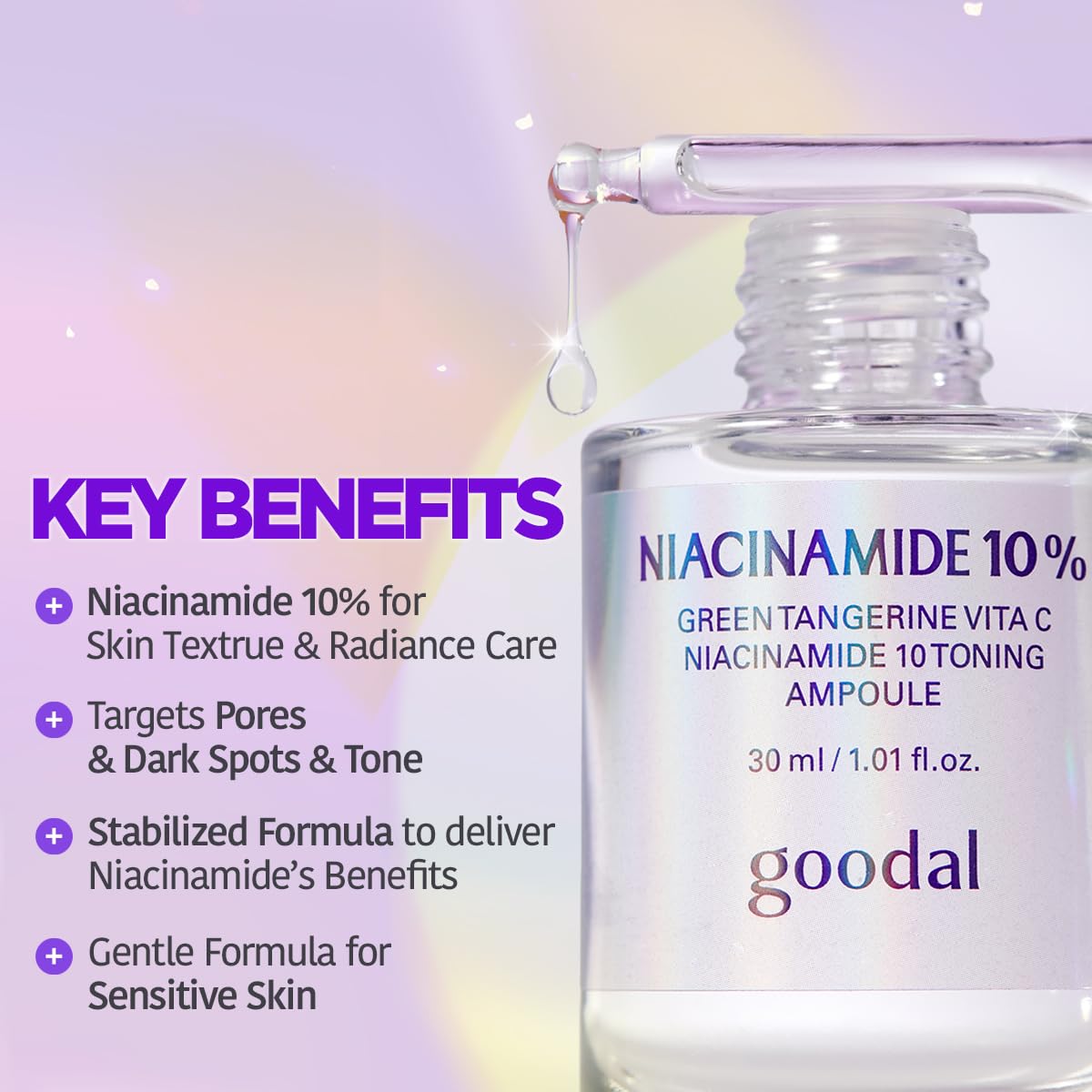 GOODAL Green Tangerine Vita C Niacinamide 10 Toning Ampoule packaging details