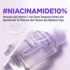 GOODAL Green Tangerine Vita C Niacinamide 10 Toning Ampoule texture on hand