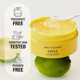 GOODAL Green Tangerine Vitamin C Eye Patches application process