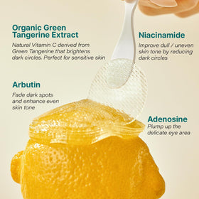 GOODAL Green Tangerine Vitamin C Eye Patches texture on skin