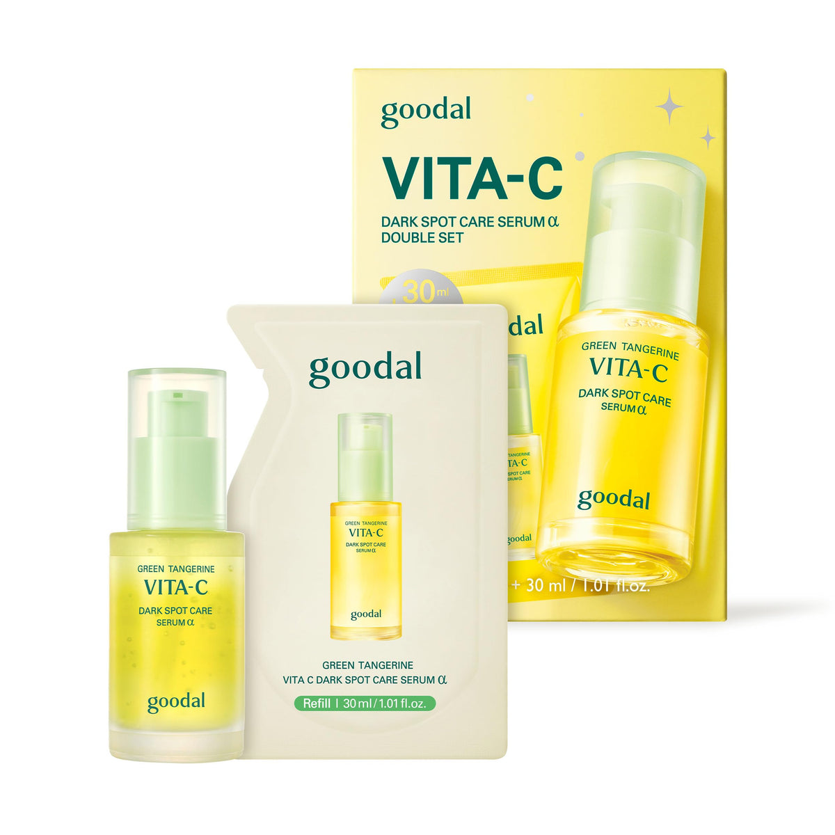 GOODAL Vitamin C Serum full-size 30ml and refill pouch 30ml