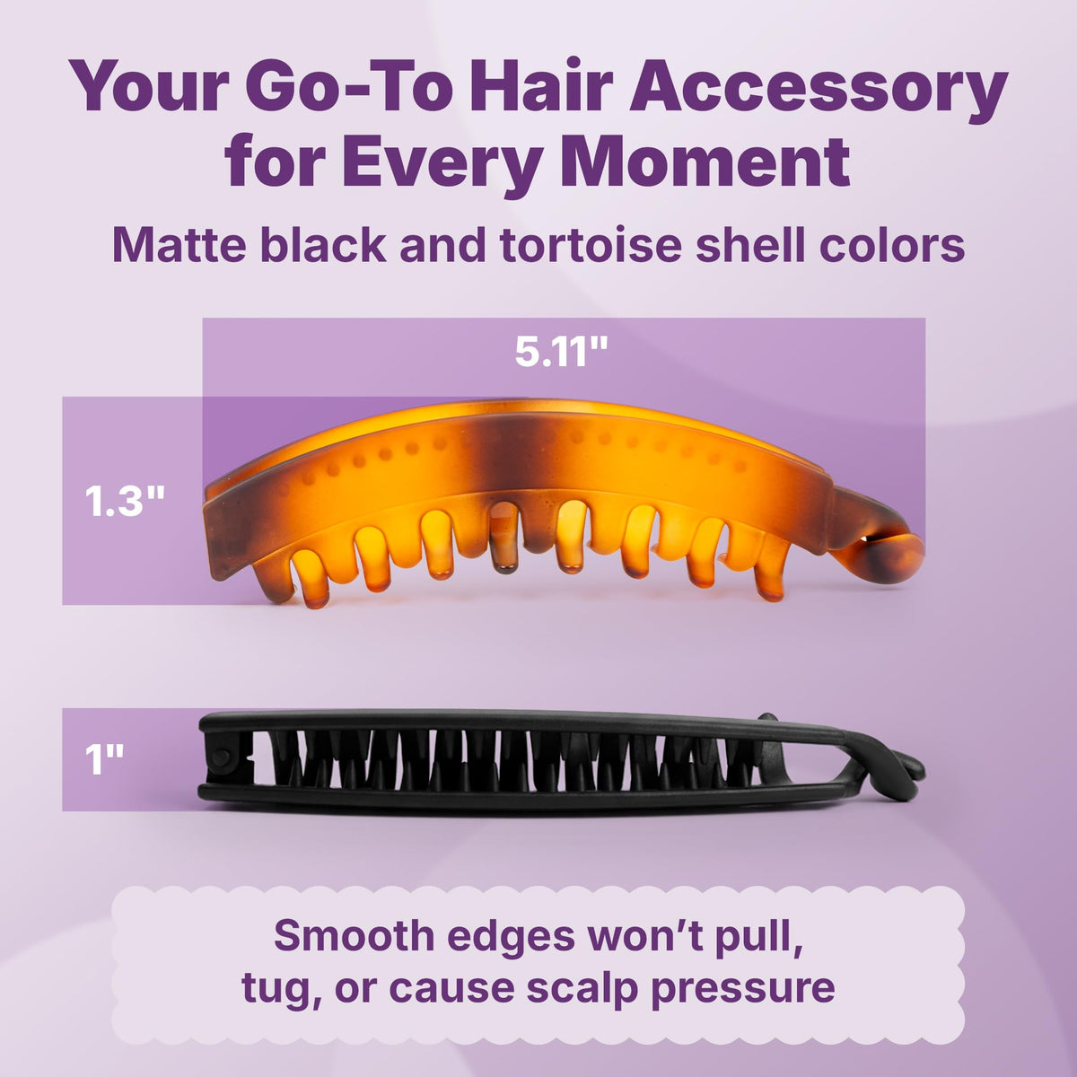 GOODY banana clips in a purse for on-the-go styling
