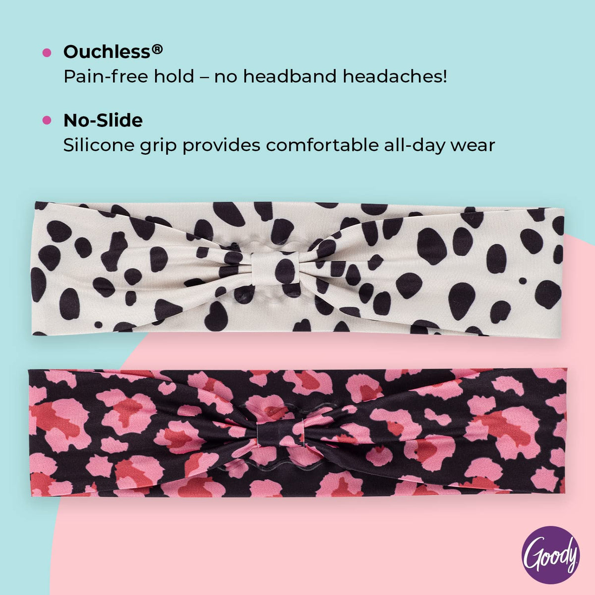 GOODY Low Profile Headwraps 2CT side view highlighting slim design