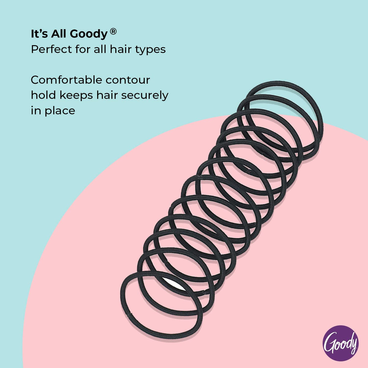 GOODY Ouchless Hair Elastics in use on thick curly hair