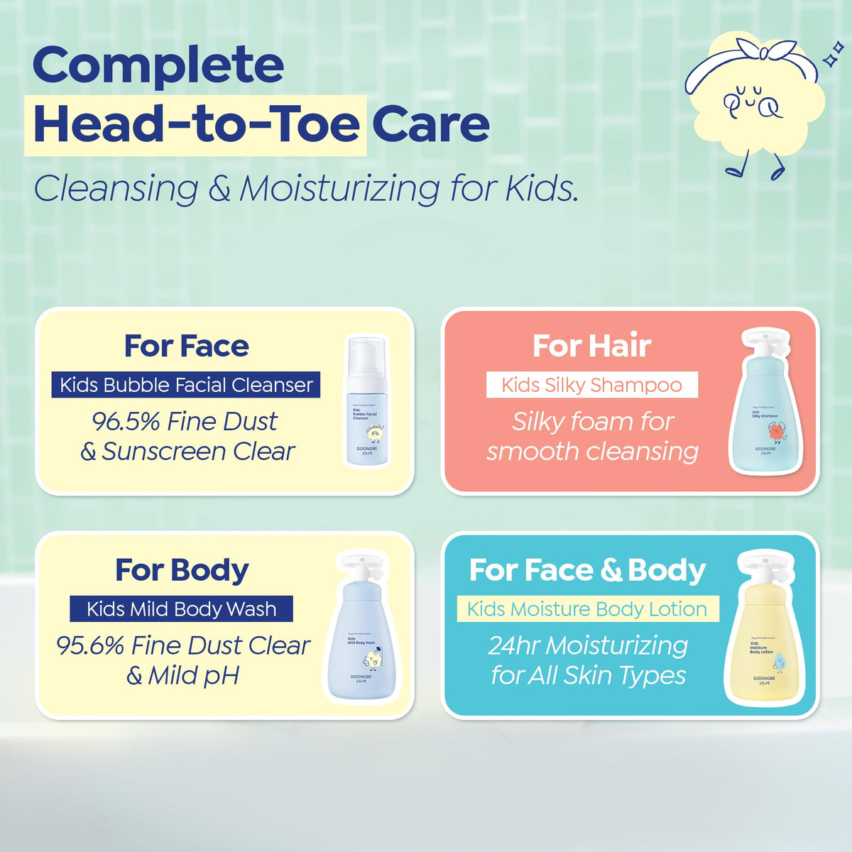 GOONGBE Kids Micellar Body Wash bottle close-up
