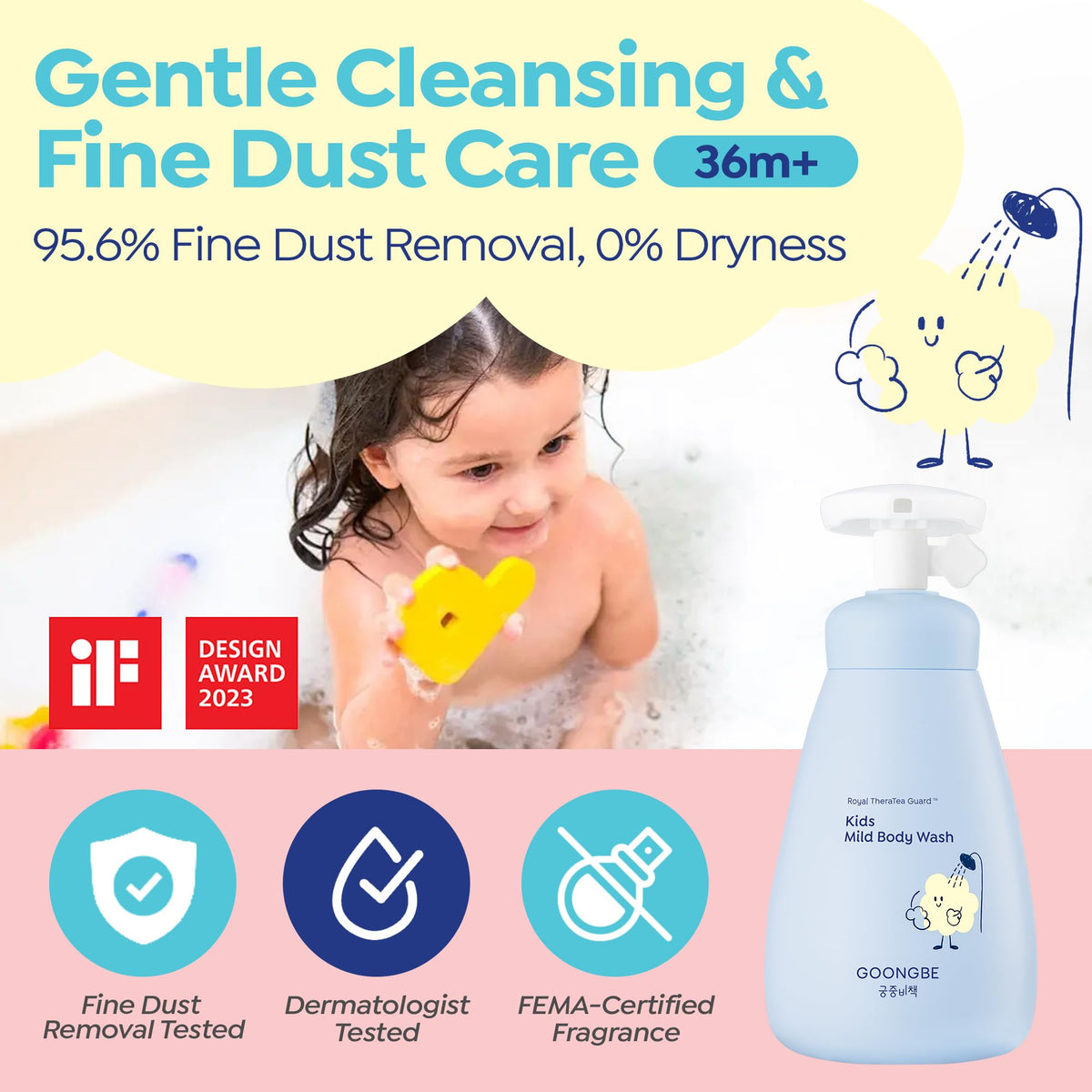 GOONGBE Kids Mild Body Wash 10.1 fl.oz. bottle
