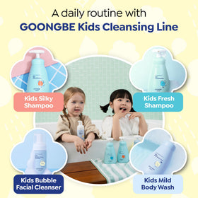 GOONGBE Kids' Silky Shampoo being applied to hair