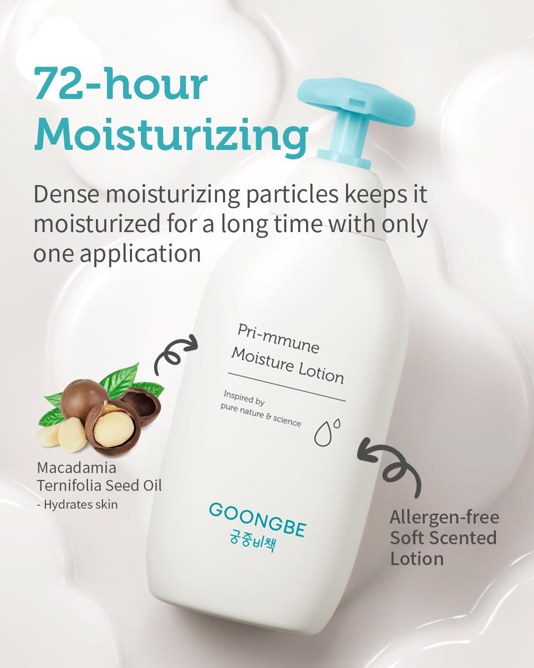 GOONGBE Pri-mmune Shampoo pouring into hand