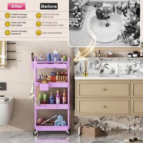 Goovilla Rolling Makeup Organizer Cart dimensions and design features