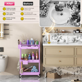 Goovilla Rolling Makeup Organizer Cart in a bathroom setting