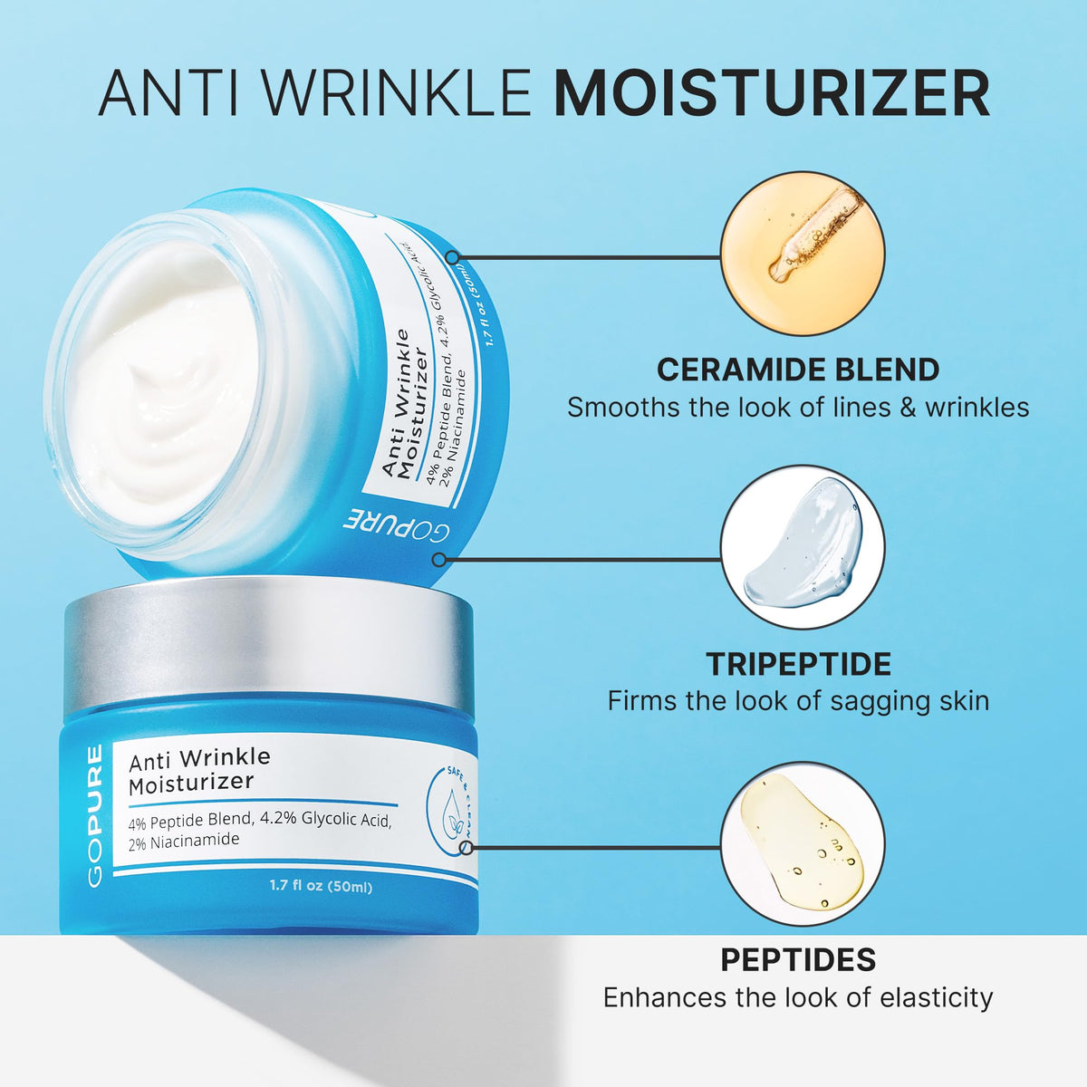 goPure Glyco-Peptide Anti Wrinkle Face Cream packaging
