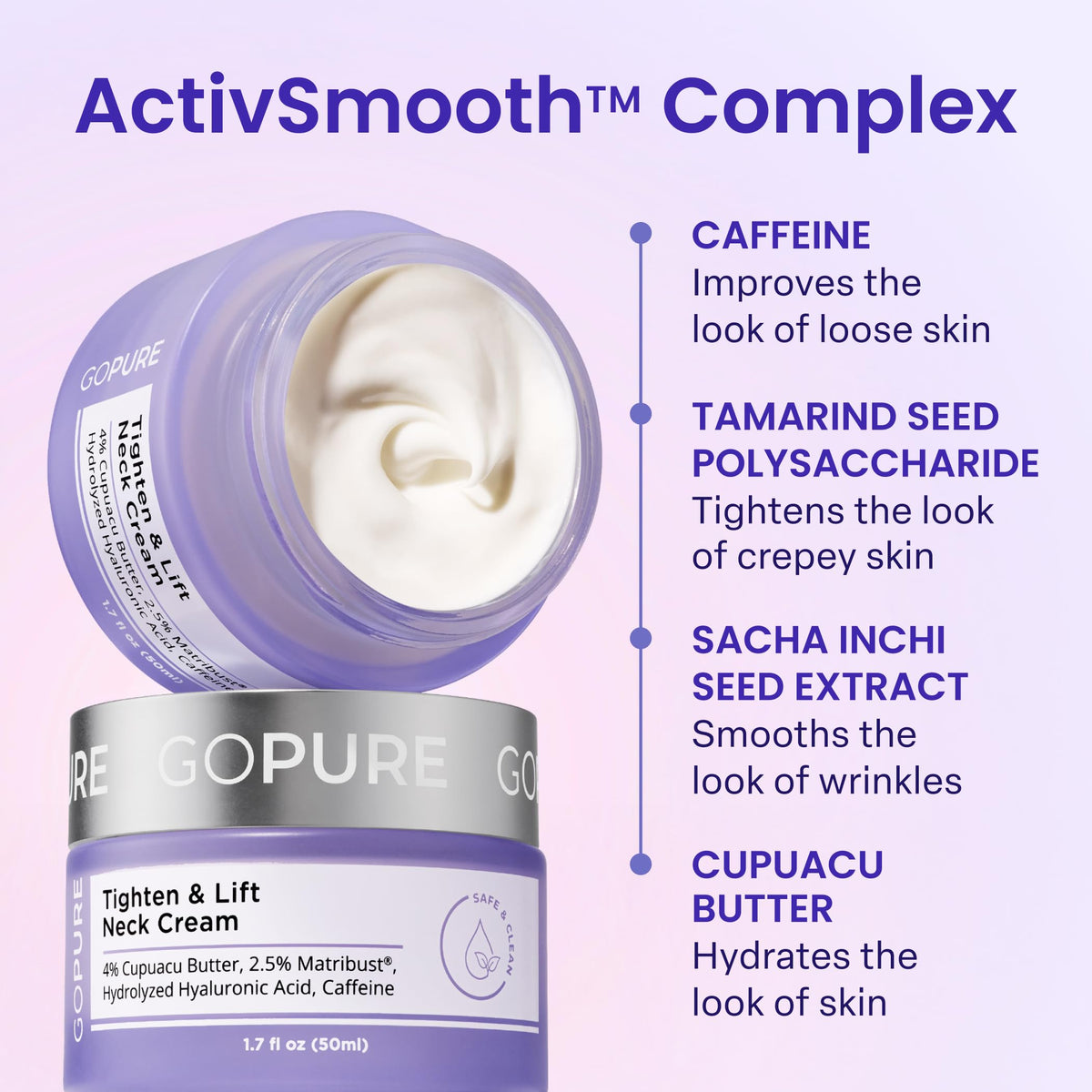 goPure Neck & Chest Moisturizer Cream 1.7oz side view