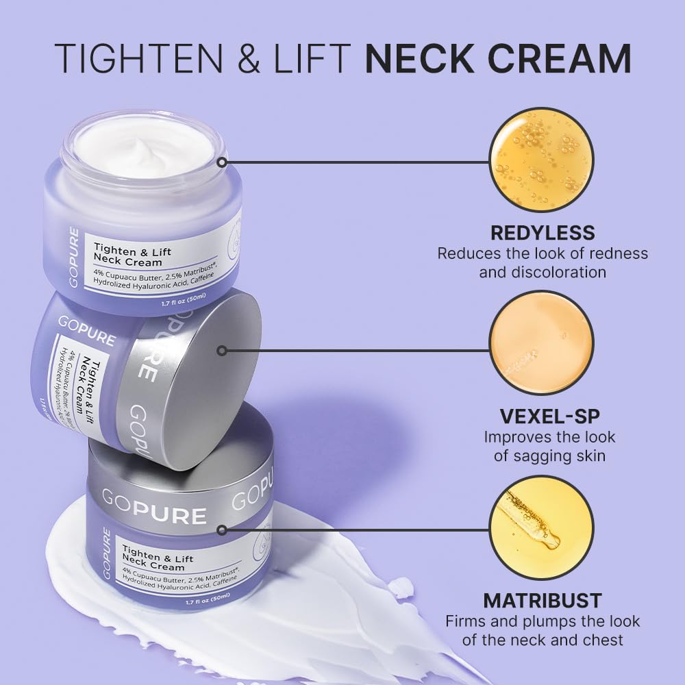 goPure Neck & Chest Moisturizer Cream application on skin