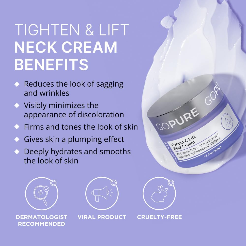 goPure Neck & Chest Moisturizer Cream texture close-up