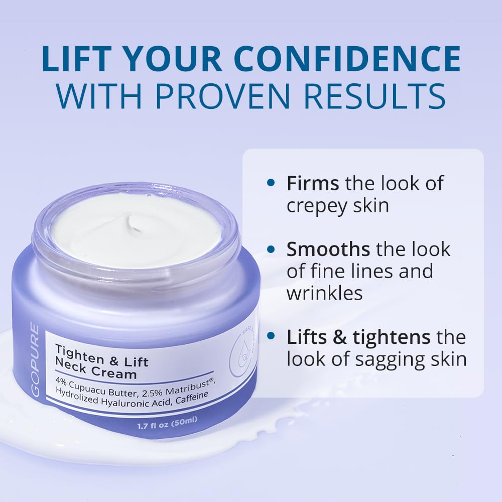 goPure Neck Cream application on neck