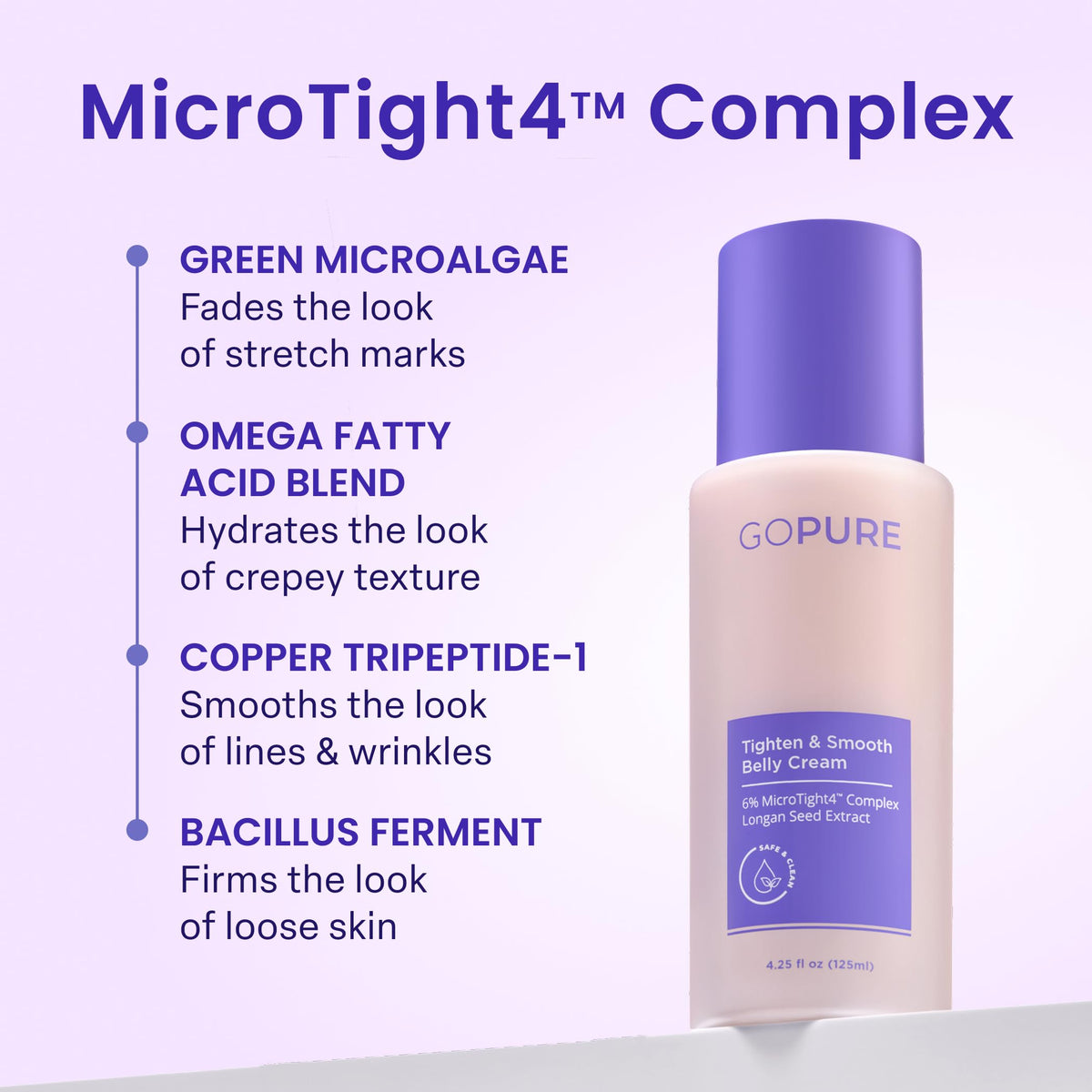 goPure Tighten & Smooth Belly Cream in bathroom setting