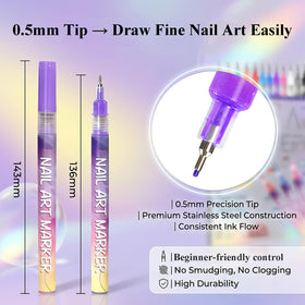 Gorvalin nail art pen being used for DIY manicure