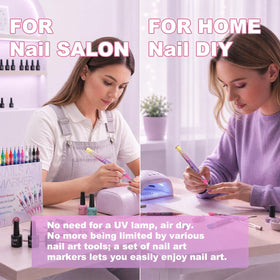 Gorvalin nail art pen creating floral nail design