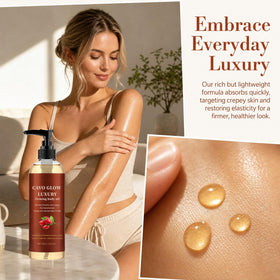 GosBio Cavo Glow Body Oil on a bathroom shelf