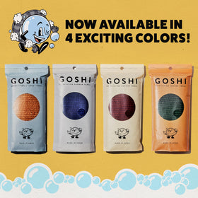 GOSHI Exfoliating Shower Towel in use during a shower
