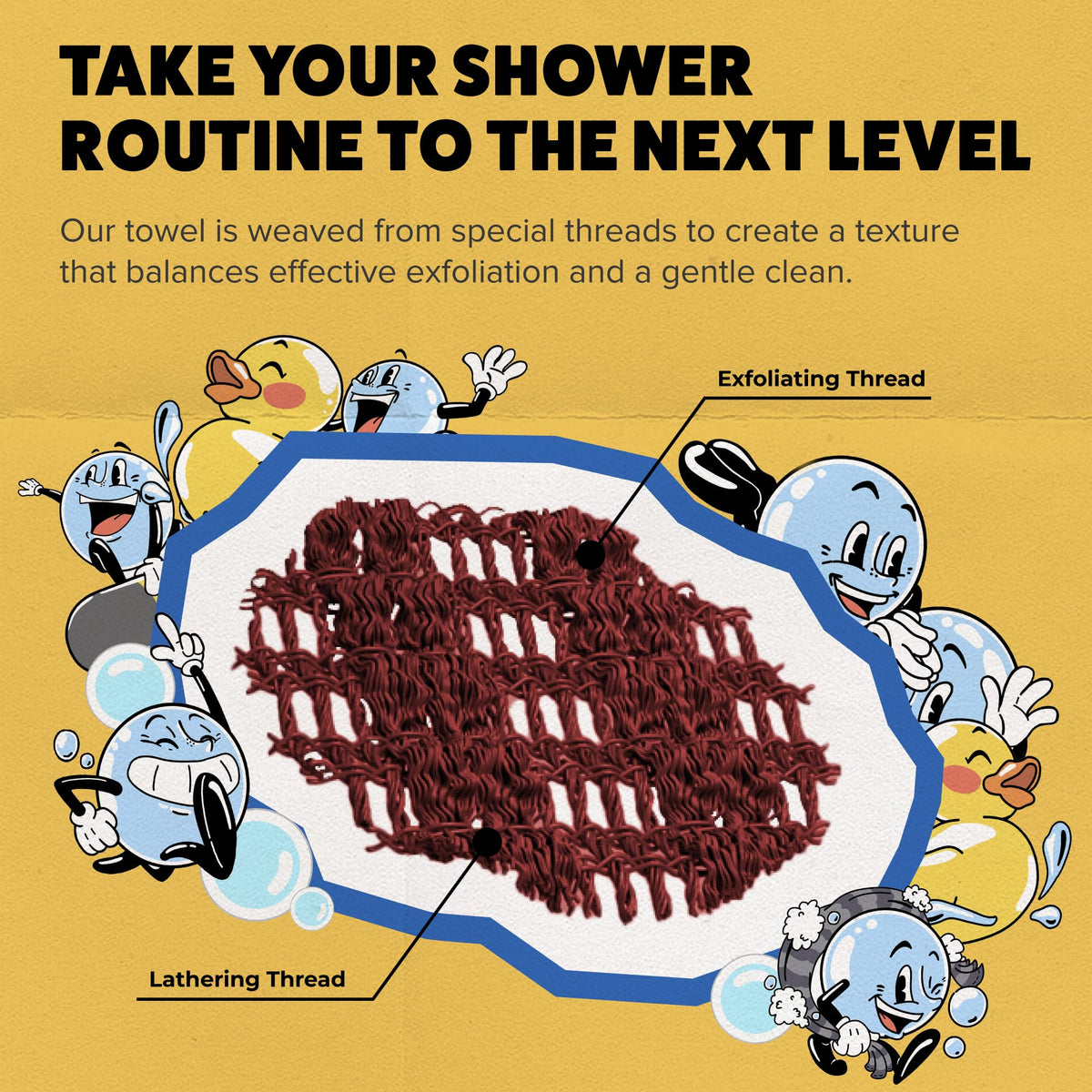 GOSHI Exfoliating Shower Towel packaging front