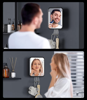 Gospire Heated Shower Mirror in a bathroom setting