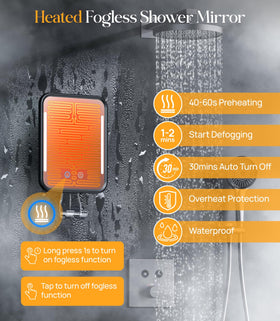 Gospire Heated Shower Mirror installation on a smooth wall