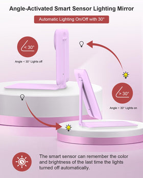 Gospire Travel Makeup Mirror back view with adjustable stand