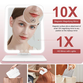 Gospire Travel Makeup Mirror displaying warm light setting