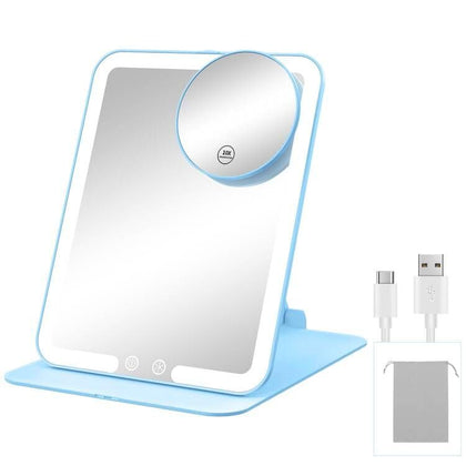 Gospire Travel Makeup Mirror front view with LED lights