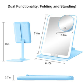 Gospire Travel Makeup Mirror side view showing adjustable stand