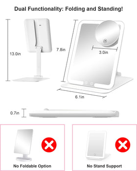 Gospire Travel Makeup Mirror side view showing adjustable stand
