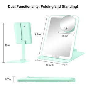 Gospire Travel Makeup Mirror side view showing adjustable stand