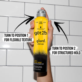 Got2B Glued Spray Wax application on short hair